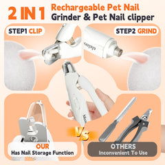Meonlala dual LED lights illuminate the quick for safer grooming.