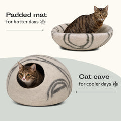 MEOWFIA Cat Cave cozy interior soft—comfortable, relaxing space.