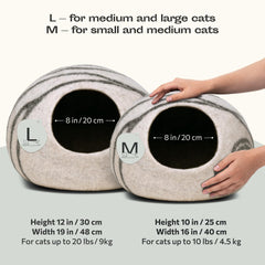 MEOWFIA Cat Cave entry reveals a warm, inviting nap spot for cats.