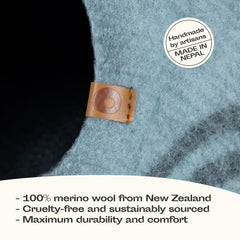 MEOWFIA Cat Cave merino wool closeup highlighting soft, natural texture.