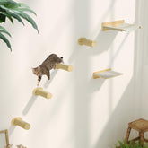 MeowHomm cat wall shelves wooden main platform for elevated viewing and space saving