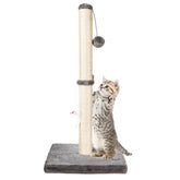MeowHomm 32 inch gray scratching post with sisal rope for durable indoor scratching
