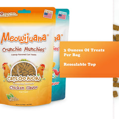 Meowijuana Crunchie Munchies catnip infusion macro shows real catnip and valerian aroma