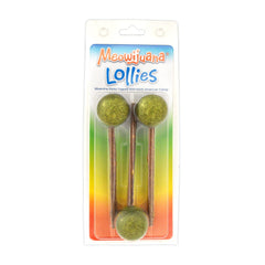 Meowijuana Lollies packaging featuring silvervine sticks for enrichment