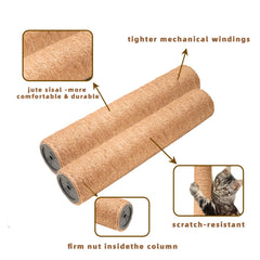 Meowoou natural sisal rope close-up highlighting scratch-friendly texture.