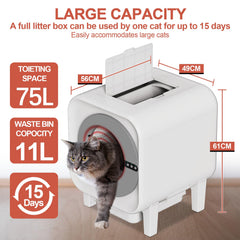 Meowra 75L drum capacity supports multi-cat households between refills