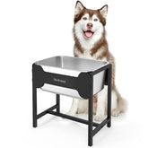 MeoWriental elevated dog water bowl with 2.5-gallon capacity reduces refills