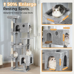 Meowrista 72inch cat tree large condo—cozy hideaway for cats.