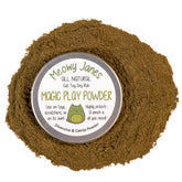 Meowy Janes play powder tin close-up ready to entice cats.