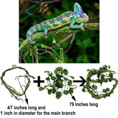 MEPHAN reptile greenery closeup showing bendable stems and leaves