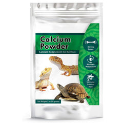 Meric CoCoo reptile calcium powder dust-on-food for balanced minerals during meals.