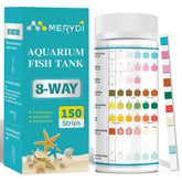 Merydi 8-Way Aquarium Test Strips kit front view for quick water checks