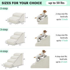 Mesa Lemon dog stairs 3-step in living room providing gentle incline for older pets