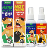 Mesboizy Here Potty Spray bottle guiding dogs to designated potty spots indoors or outdoors