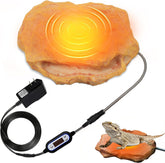 MECESOR heat rock with feeding trough demonstrates combined basking and feeding in one unit.