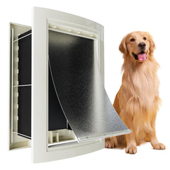mestyl dog door wall telescoping tunnel demonstrates adjustable fit for varying wall thickness