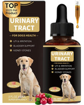 Meukgag dog uti treatment bottle with drops supporting bladder health.