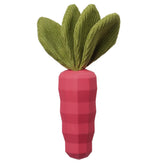 MewaJump green leaves plush toy with crinkle inside for quiet chewing.