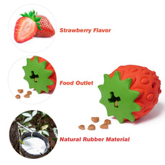 MewaJump strawberry-flavored chew toy close-up boosting mental engagement during interactive play.
