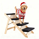 MEWANG wood pet stairs 4-step assembly view for easy climbing
