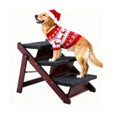 MEWANG wooden pet stairs folded for compact storage and easy transport