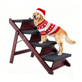 MEWANG wooden pet stairs in stairs mode provide stable sofa access for small and senior pets.