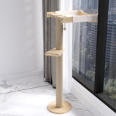MewJoyee cat window perch solid wood provides a sturdy sunlit lounging spot.