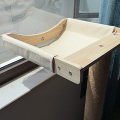 MewJoyee natural wood finish adds rustic charm to any room.
