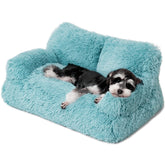 Mewoo Dog Couch lake blue side view for a comfy, durable pet lounge.