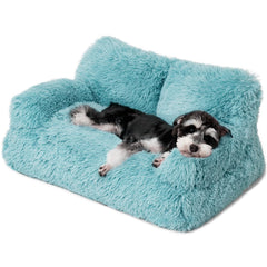 Mewoo Dog Couch lake blue side view for a comfy, durable pet lounge.