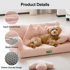 MEWOOFUN cat bed non-slip-bottom keeps the bed steady on smooth floors.