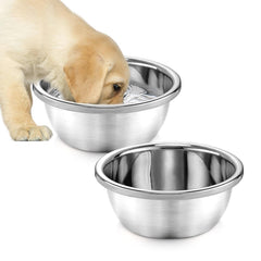 MEWTOGO 2Pcs 0.7 gallon dog bowls front view for easy meals and quick refills