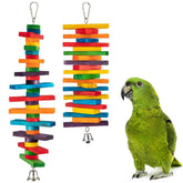 MEWTOGO multicolored wooden blocks stimulate parrots and encourage safe chewing