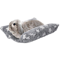 MEWTOGO bunny bed gray star top view with cozy nest for small pets