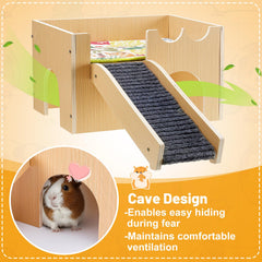 MEWTOGO small-animal hideout features side caves for quick escapes and ventilation.