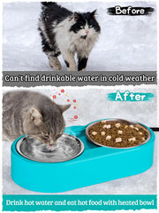 MEWTOGO heated-water-bowl-thermostatic-control maintains temperature automatically.