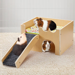 MEWTOGO Upgraded Guinea Pig Castle with easy-assembly design for quick setup.