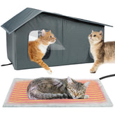 MEWTOGO weatherproof cat house with waterproof roof protects outdoor cats