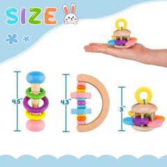 MEWTOGO wooden bunny toy teeth-grinding-use supports engaging dental-friendly play