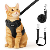 MHHYQF cat harness and leash front view for safe, controlled outdoor walks.