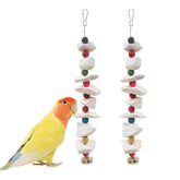 MHLLGN two-pack bird toys with cuttlebone providing mental stimulation for small birds.