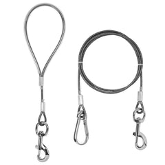 Mi Metty chew-proof dog leash close-up showing durable steel cable for strong chewers