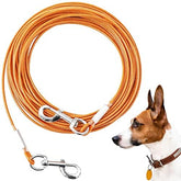 Mi Metty dog tie-out cable 20ft outer view for secure yard exploration.