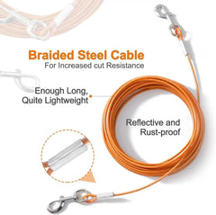 Mi Metty tie-out cable 50ft orange supports longer outdoor play
