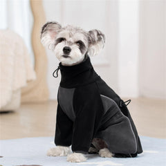 Miaododo fleece dog coat full-body coverage keeps abdomen warm during winter walks
