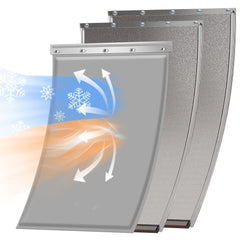 MIAOTONG 3-flap large dog door flap with screws, compatible with PAC11-11039 for weather-ready entry.