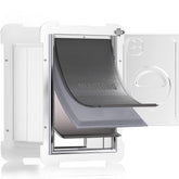MIAOTONG 3-Flap Wall Cat Door frame shows precise fit for small pets