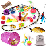 MIBOTE 28Pcs cat toys tunnel set for indoor play and exercise.