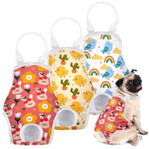 MICOOYO dog diaper onesie with suspender strap keeps leaks secure during walks.