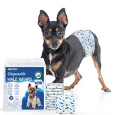 MICOOYO dog diapers XS pack shows 50-count packaging for easy at-home use